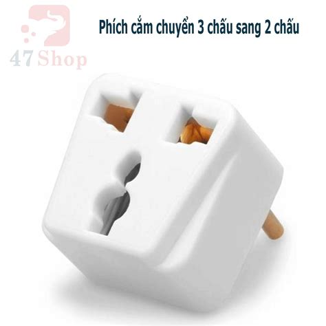 Phích Cắm điện Vinakip Chuyển đổi ổ 3 Chấu Thành 2 Chấu Freeship 47shop Vtc Pay