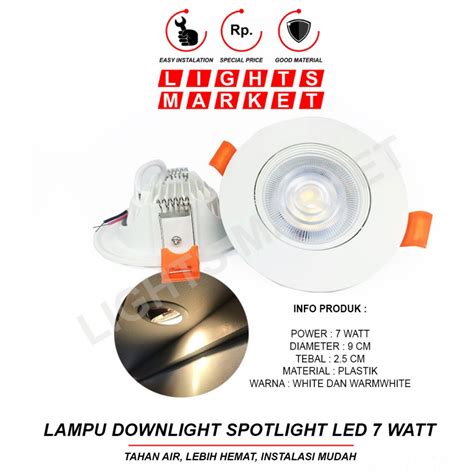 Jual Lampu Downlight Spotlight LED 7 Watt 7W Sorot Spot Light Shopee