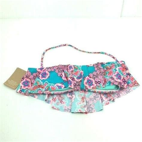 Hobie Swim Hobie Bikini Top Xl Teal Pink Floral N Poshmark
