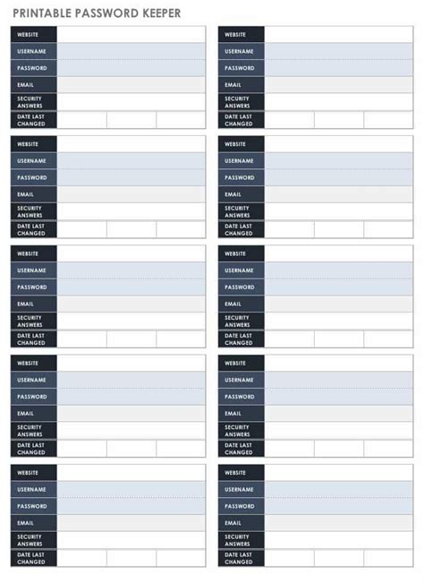 Free Password Templates And Spreadsheets Smartsheet