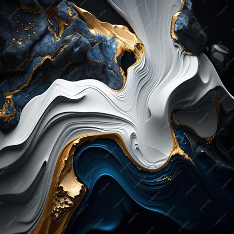 Premium AI Image | A black and gold abstract background with a blue and ...