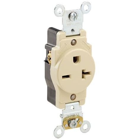 Leviton 20 Industrial Grade Heavy Duty Self Grounding Single Outlet