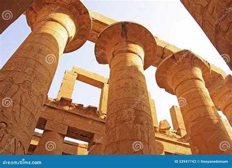 Grand Hall Hypostyle Complexe De Temple De Karnak Louxor Image Stock