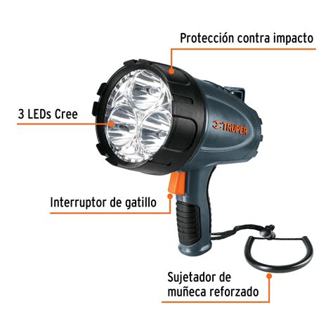 L Mpara Recargable De Led Lm Alta Potencia Truper L Mparas