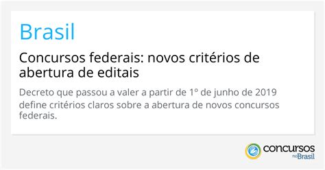 Concursos Federais Novos Crit Rios De Abertura De Editais