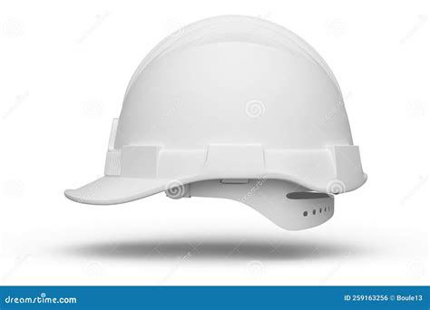 Yellow Safety Helmet Or Hard Cap Isolated On White Monochrome