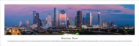 Houston Texas Skyline Panoramic Art Print Panorama Wall Decor