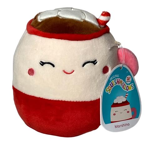 Kellytoy Toys Squishmallows Marshina Hot Chocolate Cup Mug Mini Plush Soft Toy Kellytoy