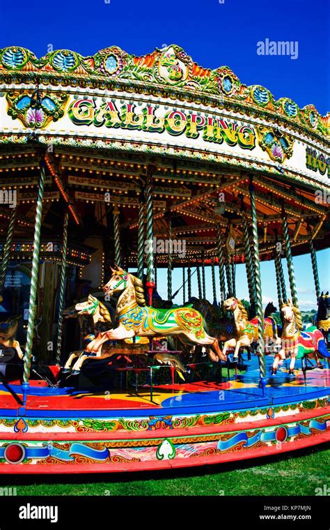 Old Fashioned Galloping Fairground Ride Hi Res Stock Photography And