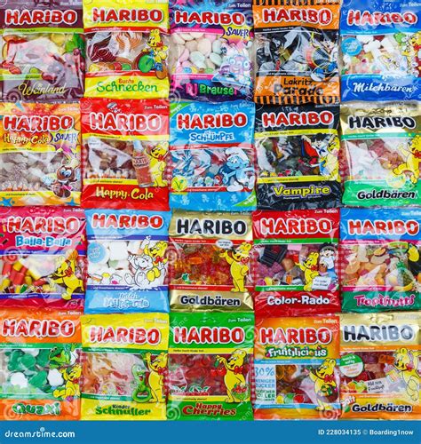 Haribo Bear Gummy Candies On Haribo Brand Pack Editorial Image