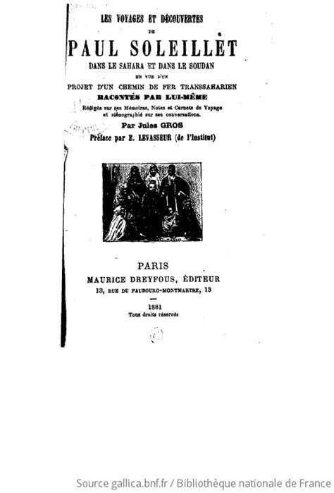 Les Voyages Et D Couvertes De Paul Soleillet Dans Le Sahara Et Dans Le