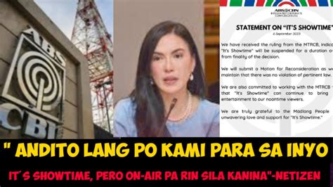 ABS CBN NAGLABAS NA NG PAHAYAG SA SUSPENSION NA NATANGGAP NG IT S