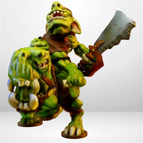 Hot Goblin ゴブリン騎手 ミニチュア ホットゴブリン 獣の相棒と荒々しい攻撃