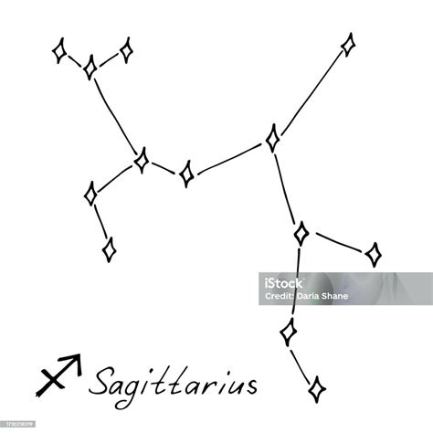 Hand Drawn Sagittarius Zodiac Sign Stock Illustration - Download Image ...