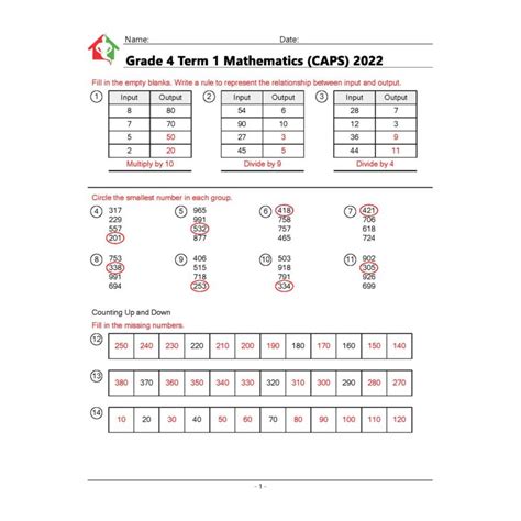 Grade 4 Term 1 Mathematics 2022 • Teacha