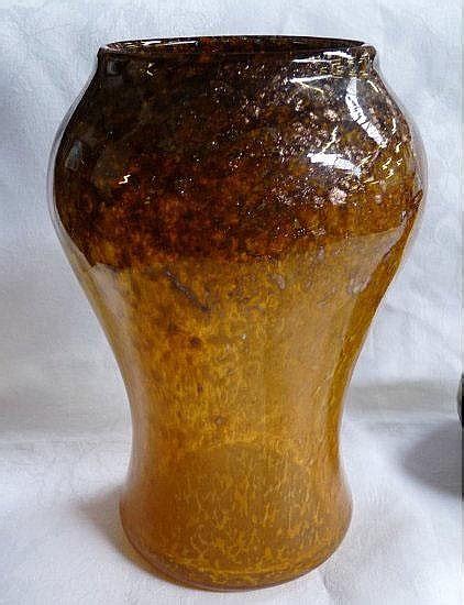 Sold Price Monart Glass Vase The Mottled Orange Design With May 6 0110 10 30 Am Bst