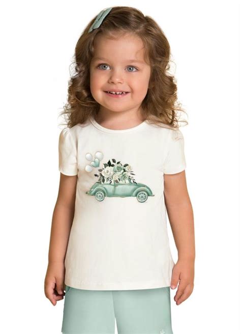 Blusa Infantil Feminina Off White Milon