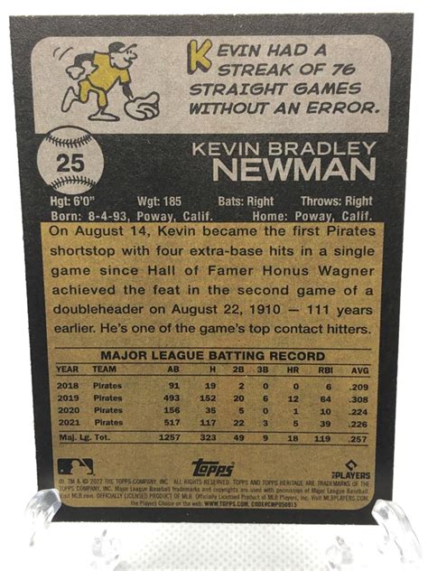 Kevin Newman 25 Prices 2022 Topps Heritage Baseball Cards