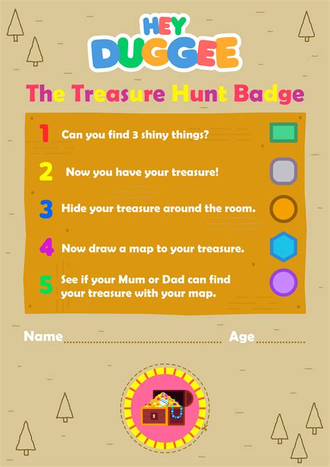 The Treasure Hunt Badge Activity Sheet Hey Duggee Official Website