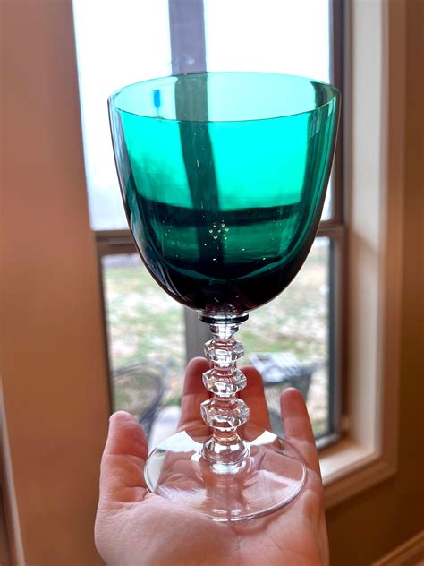 Vintage Tiffin Killarney Green Wine Glass 6 18 Mcm 1950s Holiday Table