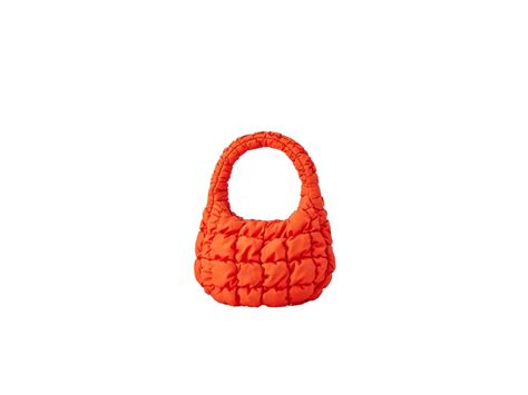 Sasom Bags Cos Quilted Mini Bag In Cotton Canvas Orange Check The