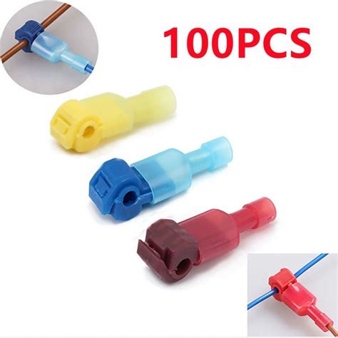 100 50pcs T Tap Wire Connector Quick Electrical Cable Connectors Snap