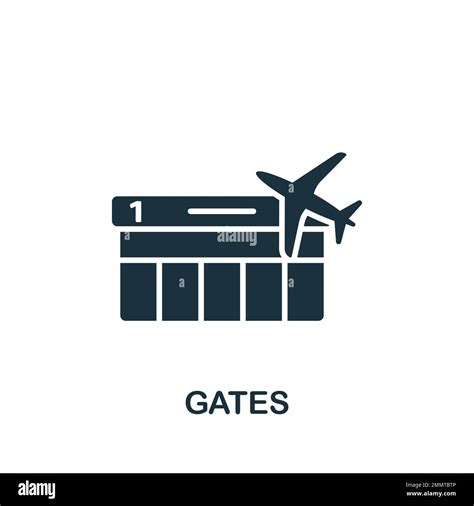 Gates Icon Monochrome Simple Sign From Airport Elements Collection