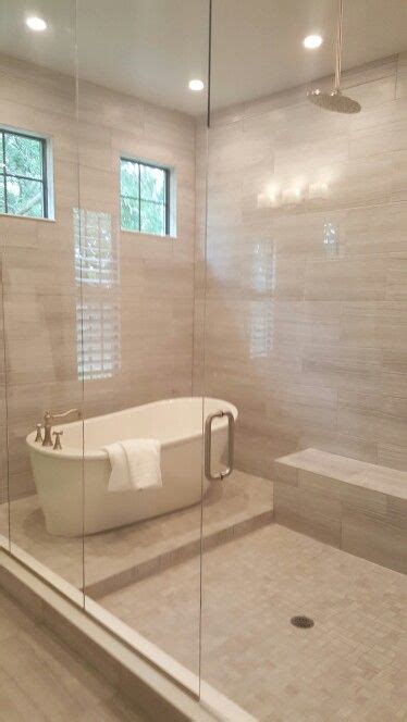 Luxurious Standalone Tub In A Modern Shower