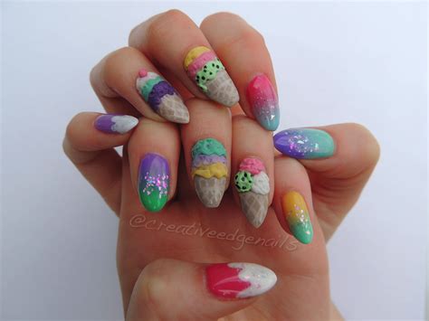 Ice Cream Nail Art For Summer Cream Nail Art Ice Cream Nails