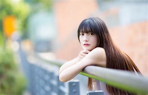 K Asian Bokeh Brown Haired Glance Hair Hd Wallpaper Rare Gallery