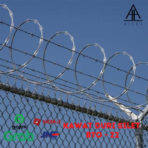 Kawat Duri Silet BTO 22 Razor Wire Kawat Anti Maling Galvanized