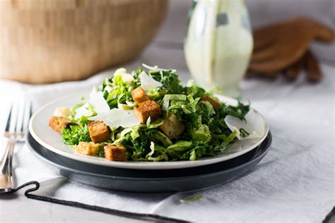 Skinny Kale And Brussels Sprout Caesar Salad