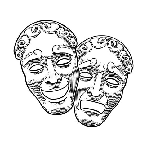 Theatre Masks Comedy Tragedy Vector