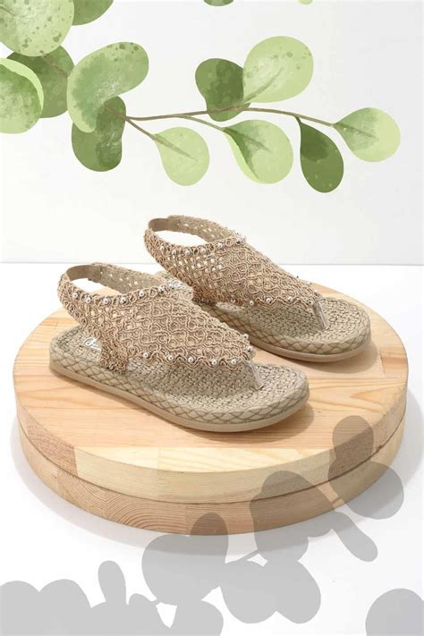 Bambi Nude Örgü Kadın Sandalet K05349362516 Fiyatı Yorumları Trendyol