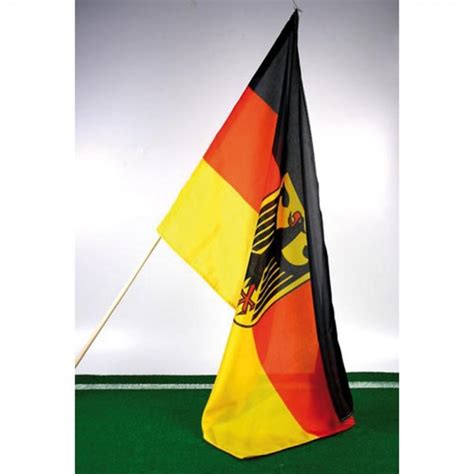 Fahne Deutschland Adler X Cm Mit Stab Cm Schwarz Rot Gold