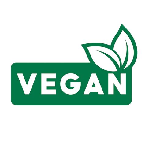 Logotipo De Vector De Icono De Sello Vegano Vector Premium