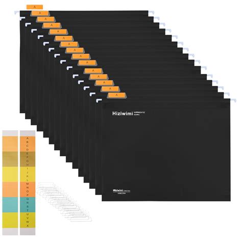 15PC PVC Black Hanging File Folders, Waterproof, A4 Size, with Tabs and Inserts - Walmart.com