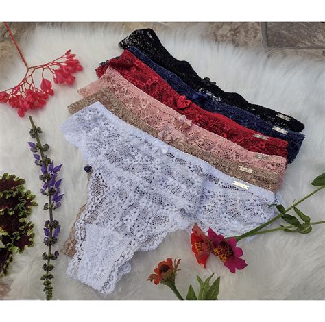 Calcinha Tanga Meio Fio Em Renda Lingerie Elo