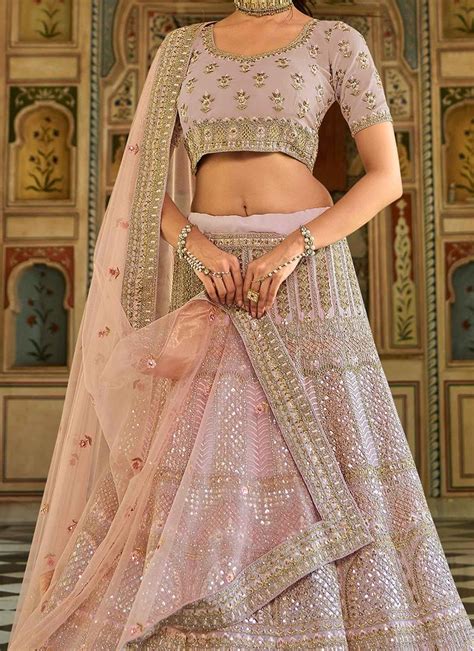 Shop Rose Pink Organza Embroidered N Stones Umbrella Lehenga Wedding