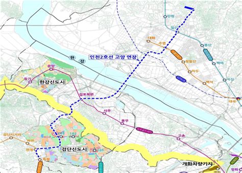 서구~서울 교통망 인천2호선 독정역~불로~걸포북변역~고양 연장사업 사전타당성 용역 착수 Art Map Map