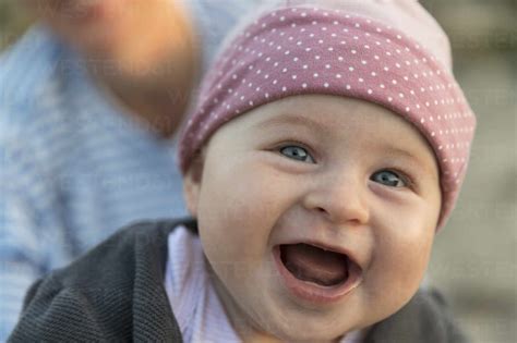 Cute Baby Girl Laughing Stock Photo