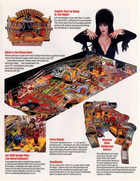 Elvira And The Party Monsters Pinball Game Pinball Wizard Retro Arcade