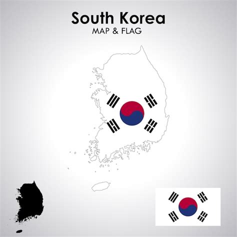 Premium Vector South Korea Flag And Map Design Map Flag Vector File