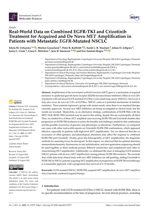 Pdf Real World Data On Combined Egfr Tki And Crizotinib Treatment For