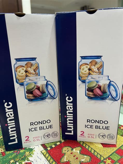 Luminarc Rondo Ice Blue Jars Furniture Home Living Kitchenware