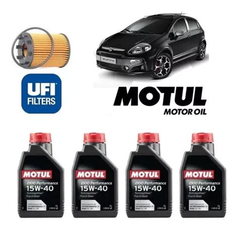 Kit Troca Óleo Punto T jet 1 4 Motul 2100 15w40 Ufi 2504300