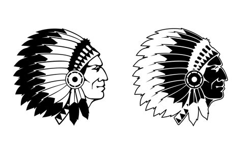 Native American Chief Face American Indian Apache Head Silhouette Illustration 8415249 Vector