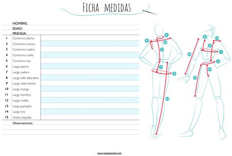 Aquí Puedes Descargar Una Ficha Para Las Medidas De Mujer Una Práctica