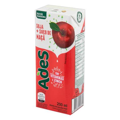 Bebida Ades 200ml à Base de Soja Maçã Caixa Shimodinha Supermercado