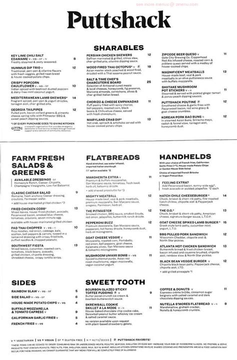 Online Menu of Puttshack Restaurant, Atlanta, Georgia, 30318 - Zmenu